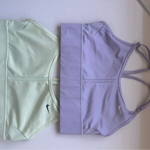Nike Light Green and Lavender Sports Bras NO PADS